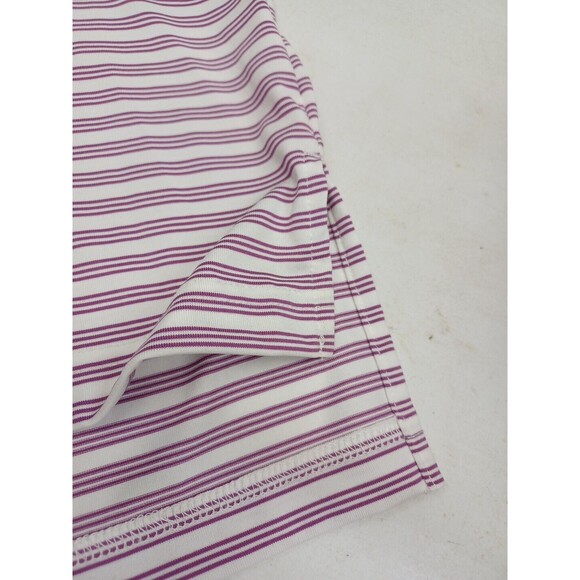 Crowne Plaza Invitational Colonial Mens Polo Golf Shirt Stripe White Pink 2XL - Picture 6 of 10